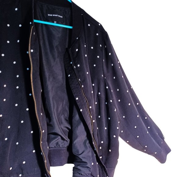 Polka Dot Plus Bomber Jacket - Picture 4 of 4